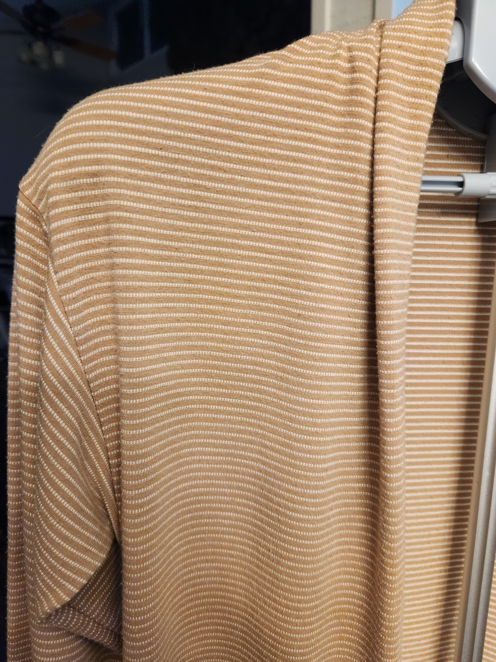 Lemon Tan Ribbed Long Open-Front Cardigan - Picture 2 of 7